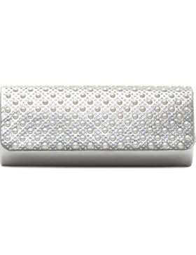 VINCENT PEREZ, Clutch, Abendtaschen, Umhängetaschen, Unterarmtaschen, Kunstleder, Perlen/Strassstein-Dekoration...