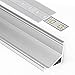 Produktbild 2m Aluprofil CABI (BA) 2 Meter Aluminium Ecke Profil-Leiste eloxiert für LED Streifen - Set inkl Abdeckung-Schiene satiniert-frosted diffuse halbtransparent mit Endkappen (2 Meter satiniert slide)
