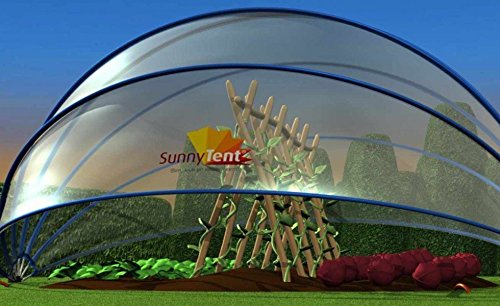SunnyTent Rund Größe M, komplett, transparent, 440 x 440 x 220 cm. Ein Zelt für mehrere Zwecke, geeignet für Schwimmbäder, Eingegrabene Trampoline, Sandkästen, Gemüsegärten, Koi Karpfen, Jacuzzi,ESTM - 4