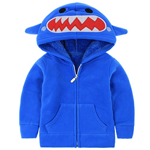 Vine Niños Niñas Chaquetas polar Abrigos con Capucha Chaquetas Deportivas, Azul 24-36 Meses
