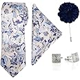 To The Nines Men's Jacquard Tie, Pocket Square, Cufflinks & Lapel Pin