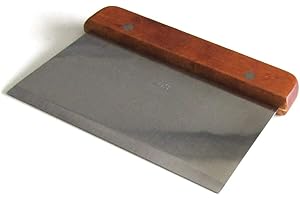 FAST WORLD SHOPPING ® Spatola In Acciaio Tagliapasta Per Pasticcieri Taglia Pasta Stecca Raschietto Con Manico In Legno