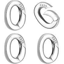 4 Fermoirs Mousquetons Ovales En Argent S925 - 7x10 Mm - Pour Fabrication De Bijoux