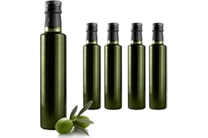 FIRMADIGARANZIA SRL Firmadigaranzia 12 Bottiglie Per Olio aceto E Liquore 250 ml - Marasca Quadre Vuote In Vetro Scuro Uvag con Dosatore Olio Salvagoccia e Tappo Ermetico - Made In Italy - Uso professionale e domestico