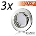 Produktbild LED Einbaustrahler Schwenkbar DECORO Rund (Matt-Chrom) Inkl. 3 X 7W LED Warmweiss 230V IP20 Deckenstrahler Einbauleuchte Deckeneinbaustrahler Einbauspot Deckeneinbauleuchte Deckenspot Drehbar