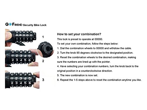 ATTOUPAN Fahrrad Lock Five-Digit Lock Sicherheit Kabel Lock Für Fahrrad draußen (grün)