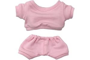 niannyyhouse Vêtement de poupée en peluche de 15 cm, vêtements de sport, costumes, sweat-shirts et pantalons pour poupée (rose, 15 cm)
