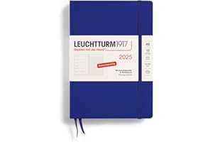 ‎LEUCHTTURM1917 LEUCHTTURM1917 370495 Wochenkalender & Notizbuch 2025, Medium A5 Hardcover - 12-Monats-Planer, 80 g, liniert - Ink