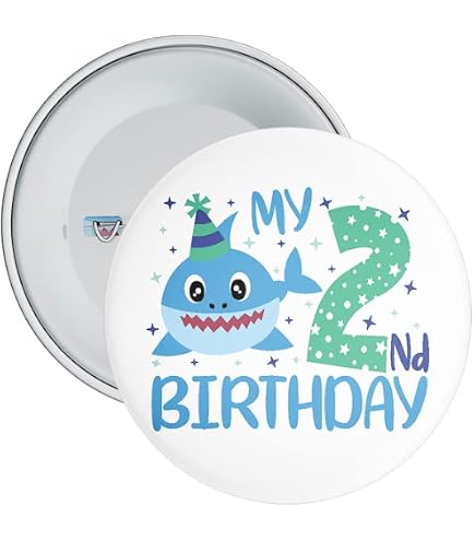 OAKTREE UK Jumbo-Abzeichen "I Am 2 Today" – 15,2 Cm, Blau, Holografisches Design
