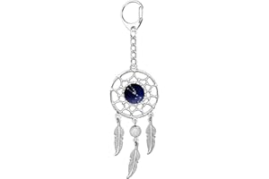 AMOR SPES Dream Catcher Key Chain Twelve Constellations Key Ring Vintage Feather Dream Catcher Keychains Birthday Gifts for Women Men