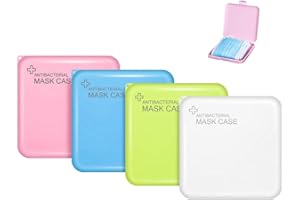 Fiesta Cotigo Caja para Guardar Mascarillas Portátil,Funda para mascarillas de Almacenamiento de Plástico contra el Polvo y la Suciedad - Paquete de 4 (Caja de almacenaje)