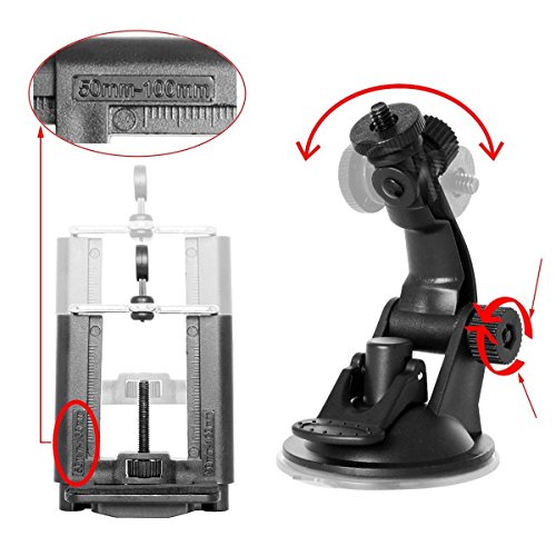 Fantaseal® Action Kamera Saugnapf Halterung für GoPro Saugnapfhalterung GoPro Auto Tri-Cup Saugnapf Halter Actionkamera Saugnapf Befestigung GoPro Suction Mount GoPro Windschutzscheibe Saugnapf Halterung GoPro Glas Halterung für GoPro Hero5 / Hero5 Session / Hero4 Session / Hero4 / 3+ / 3 + SJCAM Garmin Virb Xiaomi Yi DBPOWER Qumox Vic Tsing + GoPro ähnliche Actioncam - 4