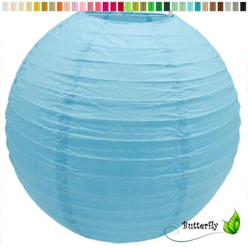 Papier Lampion 25cm Laterne zur Hochzeit oder Party. Wohnungsdeko, Farbe:hell blau