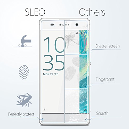 Sony Xperia XA Panzerglas, SLEO Premium Film Displayschutzglas Taktil Ultra Transparent & Robust (9H) Perfekte Kratzfest Unsichtbare Tempered Glass Screen Protector schutzfolie für Sony Xperia XA – 2 Pack - 6