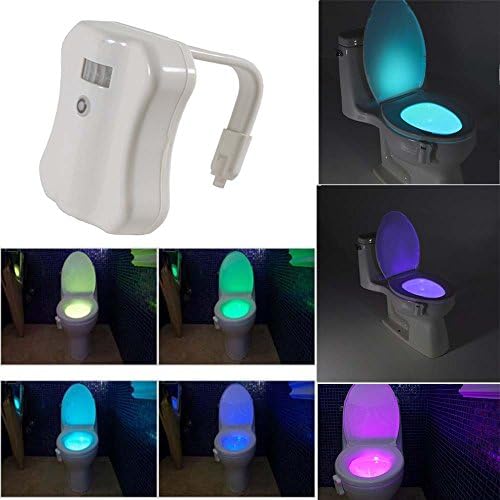 Toilet lights, TLH TLH Toilet LED Night Light, Motion Sensor Bathroom Light w/ 8 Color LED Light Up Fits ANY Toilet