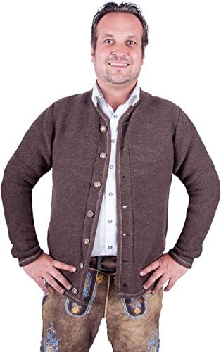 Almwerk ALM Manufacturing Facility Men's Costume Cardigan Model Xaver In Brown or Charcoal - Brown - 50