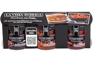 LA VIEJA FABRICA La Vieja Fábrica | Surtido salsa COMBINA CON TODO | Pack de 3 | Pimiento y Jalapeño | Mango y Cebolla | Tomate y Pimiento