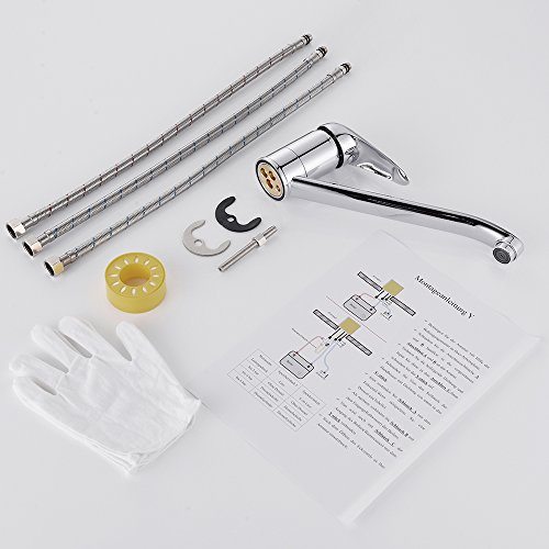 Homelody Chrom Wasserhahn Küche Niederdruck Armatur Küchearmatur Spüle Mischbatterie Einhebelmischer Spültischarmatur Waschtischarmatur - 2