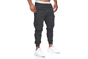 ORANDESIGNE Homme Pantalons Cargo Casual Sport Jogging Slim Fit Militaire Montagne Baggy Pantalon Multi Poches Grande Taille