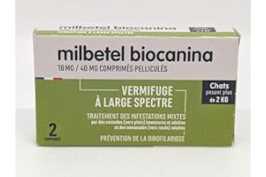 BIOCANINA Milbetel pour Chat de Plus de 2kg, 2 Comprimés Vermifuges