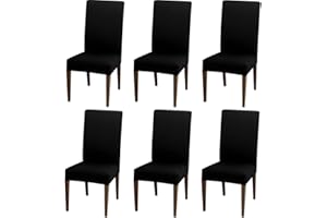LAYACK Housse de Chaise, 6 Pieces Extensible Amovible Lavable Moderne Couverture de Chaise pour Salle à Manger Slipcover-Décoration Bouquet de Mariage, Hôtel, Restaurant