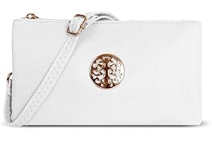 HIPSTER FASHION DESTINATION Women's Small Clutch, Cross Body, Shoulder Bag with Wristlet and Long Adjustable Shoulder Strap