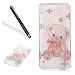 Produktbild Huawei Honor 8 Hülle,Huawei Honor 8 Silikon Hülle,Leeook Ultra Dünn Flexibel Transparent Silikon Bumper Schale Rückseite Handyhülle Schutzhülle Schön Pink Bär Blumen Durchsichtige TPU Crystal Clear Case Backcover Tasche Etui für Huawei Honor 8 + 1 x Schwarze Eingabestift-Pink Bär Blumen