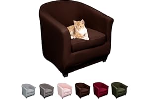 Lydevo Funda de Sillón Elásticas 2 Piezas Funda para Sillón Chesterfield con Funda de Asiento Elegante Cubierta de Sillón Extraíble Lavable Protector para Sillón,Marrón