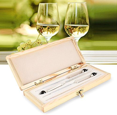 3pcs Hydrometer Alcoholmeter Set 0 to 100% Alcohol Meter Test + Thermometer for Wine Alcohol Whisky