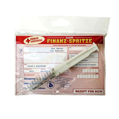Finanzspritze mit Rezept , Idee für Geldgeschenk - 2