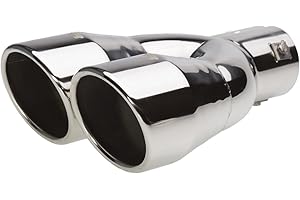 Simoni Racing TRX/59 Terminale di Scarico Universale, Uscita Doppia Inclinata Rotonda 185 x 90 mm, in Acciaio Inox