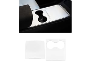 LALAIJDOU Coperchio della console centrale, pannello di copertura della console in fibra di carbonio Decorazione interna compatibile con Tesla model 3 2017-23 / y 2019-2025 (Bianco opaco)