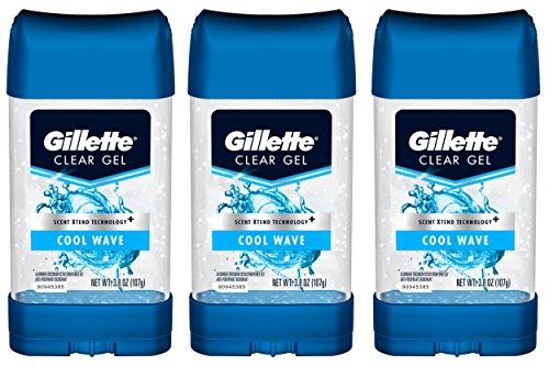 Gillette Anti-Perspirant Deodorant Clear Gel, Cool Wave 3.8 oz (Pack of 3)
