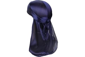 TopTie Silky Durag - Fascia per capelli a coda lunga, con cinghie larghe per 360 onde