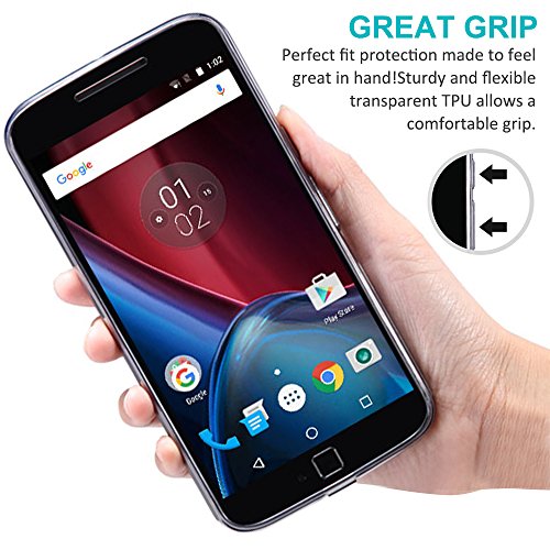 Fundas Protectora TPU para Moto G Plus 4th Generaci  n 5 5  con Protectore de Pantalla  AFUNTA 1 Pel  culas Protectoras de Cristal Templadas de Cobertura Completa  con 2 Carcasas Transparentes A Prueba De Choques Para Moto G4 Plus 5 5 Pulgadas