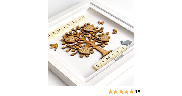 Our Family Tree Framed Family Tree Personalised Family Tree Gift Frame Wooden Family Tree Picture Frame Present Family Gift Christmas Amazon Co Uk Handmade Products
