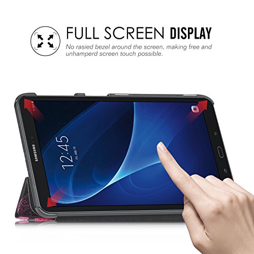 Samsung Galaxy Tab A 10.1 Hülle, IVSO® Ultra Schlank Superleicht Ständer Slim Leder zubehör Schutzhülle für Samsung Galaxy Tab A 10.1 Zoll Wi-Fi/ LTE (2016) SM-T580N/SM-T585N Tablet-PC perfekt geeignet, Muster-8 - 4