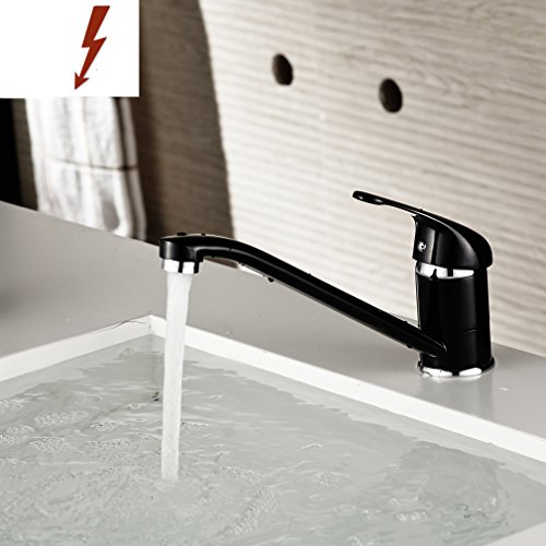 Auralum® Elegant Niederdruck Mischbatterie 360° Drehbar Armatur Wasserhahn Waschtischarmatur Wasserfall Einhandmischer für Spüle Küche mit 2 Jahre Garantie - 7