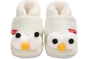 KFNIRE Cozy Fleece Baby Booties with Cotton Lined, Anti-Slip & Soft Sole Newborn Baby Booties 0-18Months Sock Shoes Unisex Baby Slipper Winter Warm Shoes
