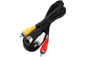 CHILDMORY Câble TV Composite audio - vidéo 1.8m / 5.9ft compatible avec Genesis 1 / MEGA DRIVE 1