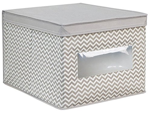 InterDesign 04251EU Chevron Weicher Aufbewahrungskasten, große Box, taupe / naturfarben