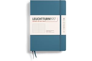 ‎LEUCHTTURM1917 LEUCHTTURM1917 363334 Notizbuch Medium (A5), Hardcover, 251 nummerierte Seiten, Stone Blue, dotted