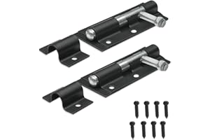 ONESTO Pack of 2 - Gate Bolt Door Lock Heavy Duty Tower Door Bolt Black Door Lock Powder Coated Bolt Lock for Garden Gates and Shed Doors for Extra Safety and Security | 4'' (100mm)
