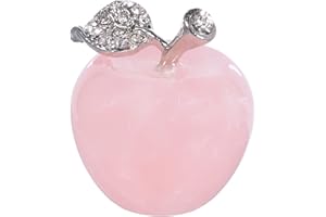 Lovionus89 Statua di quarzo rosa naturale, mela, cristallo di guarigione, decorazione per la casa, per matrimoni, 3 cm
