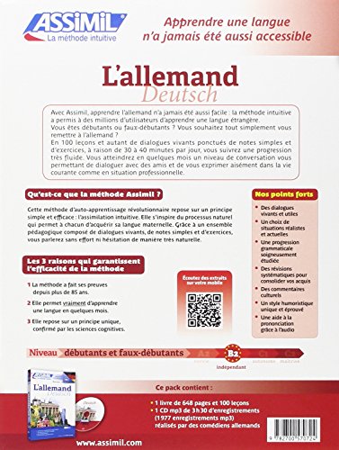 Book's Cover of L'Allemand (Pack mp3: livre +1 CD mp3)