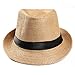 Produktbild URSING Unisex Männer Frauen Trilby Gangstermütze Outdoor Urlaub Sonnenschirm Sonnenhut Strohhut Band Sunhat Strandhut Super Atmungsaktiver Sonnenschutzhut Schirmmütze Sommer Mütze Hut (Khaki)