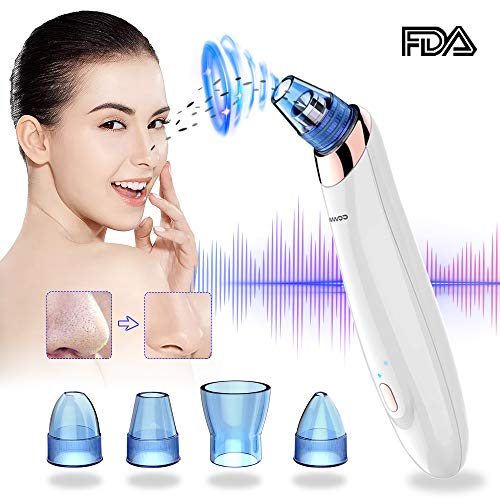 Aspiratore Punti Neri, AVWOO Aspiratore Elettrico Per i Pori del Viso, con 5 Testine di Aspirazione Sostituibili, 3 Livelli di Potenza Regolabili e Ricaricabile con USB