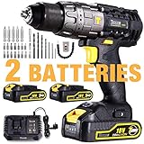 ⚒ Incluye: 1* TECCPO Atornillador bateria (18V)+2* Baterías（2.0Ah)+1* 30 min Cargador(4.0A)+1* Eje flexible +1* Hebillas de cinturón+7* Brocas+ 20* Brocas de destornillador+1* Adaptador de broca de tuerca+1* Varilla de extensión(60mm)+1* Bolsa