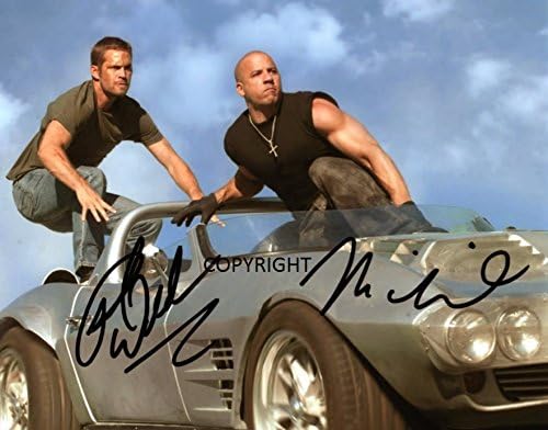 LIMITED EDITION VIN DIESEL PAUL WALKER SIGNED PHOTOGRAPH + CERT PRINTED AUTOGRAPH