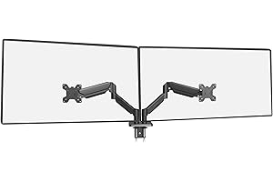 Mars Gaming MARM-PRO2, Supporto per Monitor Doppio con Doppia Molla a Gas fino a 27”, Movimento Articolato 360° e Altezza Regolabile, Compatibile con VESA 75x75 e 100x100, Nero